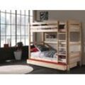 Etagenbett VIPACK "Pino", beige (natur, natur), B:105cm H:182cm L:210cm, Etagenbetten, wahlweise mit Bettschublade