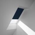 Verdunklungsrollo VELUX "DKL S10 1100SWL", blau (dunkelblau, weiß), S10, stufenlos positionierbar, Aluminium, Polyester, Rollos, weiße Führungsschienen & Griffleiste