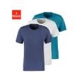 T-Shirt BRUNO BANANI Gr. S, bunt (navy, grau, meliert, petrol) Herren Shirts Unterhemd Multipacks mit Rundhals-Ausschnitt