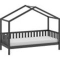 Hausbett VIPACK "Dallas", grau (anthrazit, anthrazit, anthrazit), B:97cm H:170cm L:210cm, Betten, 90x200 cm, inkl. Rolllattenrost, Kiefer anthrazit,mit o. Bettschublade