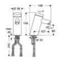 Schell Puris SC HD-M Waschtischarmatur Selbstschluss, Mischwasser, Chrom 021250699