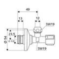 Schell Comfort Eckventil regulierbar, ASAG easy, DN 15 G 1/2" x1/2", d. 12mm, Chrom 049150699