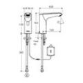 Schell Xeris E HD-K Elektronische Waschtischarmatur mid, Kaltwasser, Batteriebetrieb, Chrom 012940699