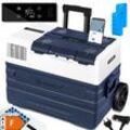 KESSER® Kompressor Kühlbox elektrisch Gefrierbox, Mit APP-Steuerung USB-Anschluss 12/24 V 230V, +Teleskopstange Räder Kühlschrank Kühlung bis -20 °C für Auto, Lkw, Boot, Reisemobil, Camping
