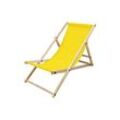 ECD Germany Gartenliege Holz Beachstuhl klappbarer Strandstuhl Strandliege Campingliege, 1 St., Sonnenliege Gelb Klappliegestuhl 117x52x83cm Relaxliege, gelb