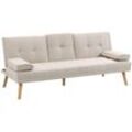 Schlafsofa Sofabett Schlafcouch 3 Sitzer Leinen