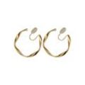 Daisred Paar Ohrclips Hoop Ohrringe Clip On Ohrringe nicht Piercing Ohrringe Set für Damen, elegant, goldfarben