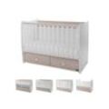 Lorelli Komplettbett Babybett MATRIX NEW Kinderbett, 120 x 60 cm, 2 Ebenen, 2 Schubladen, braun