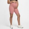 Nike (M) One Dri-FIT Bike Shorts (ca. 20 cm) mit hohem Bund und Taschen für Damen (Schwangere und Mütter) - Pink