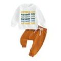 Little Fashionistas Geburtstagsoutfits Für Kleinkinder Und Jungen, 6 Monate, 12 Monate, 18 Monate, 24 Monate, 3 Jahre, Langarm-Sweatshirts Mit Buchstabendruck Und Einfarb