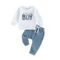 Cola Clothes For Kids Kleinkind Baby Jungen Kleidung Mamas Jungen Herbst Winter Outfit Langarm Brief Sweatshirt Plaid Jogger Hosen Neugeborenen Set