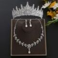 Fengleek 3-Teiliges Braut-Schmuckset Aus Zinklegierung, Strass-Prinzessin-Kronen, Glänzende Strass-Krone, Hochzeit