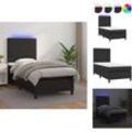 Vidaxl - Betten & Bettgestelle - Living Boxspringbett mit Matratze & led Schwarz 90x190 cm Kunstleder - Schwarz