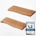 Lamo Manufaktur - 2 Stück Wandregal aus Holz mit unsichtbarer Befestigung 2x 42cm Wandregal aus 100 % echtem Holz Hängeregal für Wohnzimmer,