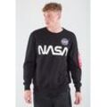 Sweater ALPHA INDUSTRIES "Alpha Industries Men - Sweatshirts NASA Reflective Sweater" Gr. M, schwarz (black) Herren Sweatshirts