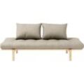 Daybett KARUP DESIGN "Pace", beige (leinen), B:200cm H:37cm L:200cm, Daybetten, aus massiven Kiefernholz, inkl. Futonmatratze