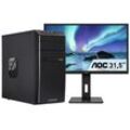 F (A bis G) CAPTIVA Business-PC-Komplettsystem "Power Starter R83-063 TFT Bundle" Computer-Komplettsysteme Gr. Microsoft Windows 11 Pro (64 Bit), 32 GB RAM 1000 GB SSD, schwarz