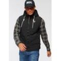 Steppweste LONSDALE "POLMEAR" Gr. L (52), schwarz, Herren, Obermaterial: 100% Polyamid. Futter: 100% Polyester. Wattierung: 100% Polyester, unifarben, Westen