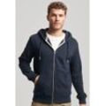 Kapuzensweatjacke SUPERDRY "ESSENTIAL LOGO ZIP HOODIE" Gr. M, blau (eclipse navy) Herren Sweatjacken