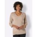 Wollpullover CREATION L PREMIUM "Kaschmir-Merino-Pullover" Gr. 36, beige (elfenbein) Damen Pullover