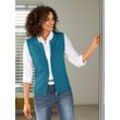 Strickweste CASUAL LOOKS Gr. 48, blau (petrol) Damen Westen