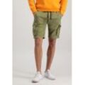 Sweatshorts ALPHA INDUSTRIES "Alpha Industries Men - Shorts Cotton Twill Jogger Short", Herren, Gr. L, Normalgrößen, grün (olive), Obermaterial: 98% Baumwolle, 2% Elastan, Hosen