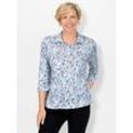 Poloshirt CLASSIC "Poloshirt" Gr. 40, blau (eisblau, steingrau, bedruckt) Damen Shirts