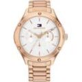 Multifunktionsuhr TOMMY HILFIGER "CLASSIC, 1782682" Armbanduhren rosegold (roségoldfarben) Damen Quarzuhr, Armbanduhr, Damenuhr, Herrenuhr, Datum, Edelstahlarmband