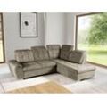 Ecksofa WERK2 "Brindisi L-Form", beige, Sofas, B/H/T: 263cm x 105cm x 212cm, Struktur weich, Ottomane rechts,mit Bettfunktion und Bettkasten, 95% Polyester, 5% Nylon, mit verstellbaren Kopfteilen, Bettfunktion & Bettkasten, B:263cm H:105cm T:212cm