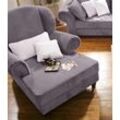 XXL-Sessel HOME AFFAIRE "King Henry, Sessel, Ohrensessel, Relaxsessel", grau (anthrazit), B:121cm H:111cm T:107cm, Luxus-Microfaser (100% Polyester), Samtcord u00bbRibbonu00ab (88% Polyester 12% Polyacryl), Sessel, mit Federkern, in legerer Polsterung und losen Kissen