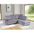 Ecksofa WERK2 "Brindisi L-Form", grau (hellgrau), Sofas, B/H/T: 263cm x 105cm x 212cm, Struktur weich, Ottomane rechts,mit Bettfunktion und Bettkasten, 95% Polyester, 5% Nylon, mit verstellbaren Kopfteilen, Bettfunktion & Bettkasten, B:263cm H:105cm T:212cm