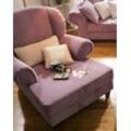 XXL-Sessel HOME AFFAIRE "King Henry, Sessel, Ohrensessel, Relaxsessel", lila (lavendel), B:121cm H:111cm T:107cm, Luxus-Microfaser (100% Polyester), Samtcord u00bbRibbonu00ab (88% Polyester 12% Polyacryl), Sessel, mit Federkern, in legerer Polsterung und losen Kissen