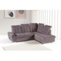 Ecksofa WERK2 "Brindisi L-Form", grau, Sofas, B/H/T: 263cm x 105cm x 212cm, Luxus-Microfaser Chenille, Ottomane rechts,mit Bettfunktion und Bettkasten, 92% Polyester, 8% Nylon, mit verstellbaren Kopfteilen, Bettfunktion & Bettkasten, B:263cm H:105cm T:212cm