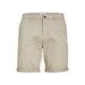 JACK & JONES Chinoshorts 'JPSTBOWIE SHORTS SOLID SN MID' Crockery, Unifarben, Grau - Gr. M