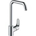 Küchenarmatur HANSGROHE "Focus M41" Armaturen Gr. H/T: 338 cm x 24,2 cm, silberfarben (chrom) 260 Niederdruckoffene Warmwasserbereiter 1 Strahlart, chrom