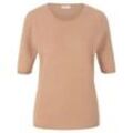 Rundhals-Pullover aus Schurwolle und Kaschmir include braun, 48