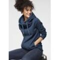 Kapuzensweatshirt RAGWEAR "GRIPYBUTTON" Gr. S (36), blau (blue 2010) Damen Sweatshirts Sweater mit rustikalen Kordel-Akzenten