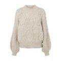 OBJECT Strickpullover 'Kamma' Silver Grey Melange, Unifarben, Beige - Gr. L