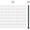 Einstabmattenzaun ARVOTEC "ESSENTIAL 140 zum Einbetonieren", grau (anthrazit), H:140cm, Stahl, Kunststoff, Zaunelemente, Zaunhöhe 140 cm, Zaunlänge 2 - 60 m