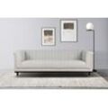 3-Sitzer GUIDO MARIA KRETSCHMER HOME & LIVING "Chamby" Sofas Gr. B/H/T: 210cm x 71cm x 85cm, Struktur, beige (creme) mit Holzrahmen unten und Steppung im Lehnenbereich