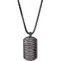 Kette mit Anhänger FIRETTI "Schmuck Geschenk Edelstahl Halsschmuck Halskette Dog Tag Crag Fels", schwarz (antikfarben, schwarz), Halsketten, Damen, Edelstahl, L: 52cm