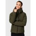 Winterjacke MARIKOO "Shimoaa XVI", Damen, Gr. S, grün (schwarz olive), Obermaterial: 100% Polyester; Futter: 100% Polyester; Wattierung: 100% Polyester; Ärmelfutter: 100% Polyester, Jacken, Mit breiter Steppung und großer Kapuze