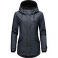 Regenjacke NAVAHOO "Lindraa" Gr. M (38), blau Damen Jacken stylische wasserdichte Outdoorjacke mit Teddyfell