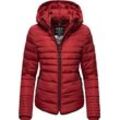 Winterjacke MARIKOO "Amber", Damen, Gr. S (36), rot (blutrot), Obermaterial: 100% Polyester, Futter: 100% Polyester, Wattierung: 100% Polyester, Ärmelfutter: 100% Polyester, unifarben, casual, figurbetont hüftbedeckend, Jacken, stylische Steppjacke mit Teddyfutter