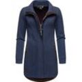 Sweatjacke RAGWEAR "Letrice" Gr. L (40), blau (navy), Damen, Sweatware, Obermaterial: 65% Baumwolle, 35% Polyester, Sweatjacken, Sportliche Zip-Jacke mit hohem Kragen