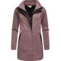 Sweatjacke RAGWEAR "Letrice Bonded" Gr. 4XL (48), lila (mauve) Damen Sweatjacken Elegante Zip-Jacke mit hohem Kragen in Feinstrickoptik