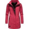 Sweatjacke RAGWEAR "Letrice Bonded" Gr. 4XL (48), lila (beere) Damen Sweatjacken Elegante Zip-Jacke mit hohem Kragen in Feinstrickoptik