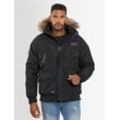 Winterjacke ARCTIC SEVEN "ASArthuro" Gr. L, schwarz Herren Jacken mit abnehmbarer Kapuze und abnehmbarem Kunstfell