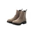 Chelsea-Boots aus Velourslederimitat, taupe, Gr.39