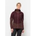 Funktionsjacke JACK WOLFSKIN "ALPSPITZE INS HYBRID W" Gr. L (42/44), braun (schwarz, maroon), Damen, 1. OBERSTOFF 100% POLYAMID 1.KONTRAST: 93% POLYESTER, 7% ELASTHAN 2.KONTRAST: 75% POLYAMID, 25% ELASTHAN FUTTER: 92% POLYAMID, 8% ELASTHAN FÜLLUNG 100% POLYESTER, Jacken